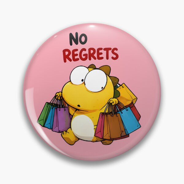 Item preview, No Regrets Shopping Dinosaur Sticker designed and sold by PreeCha Art & Co..