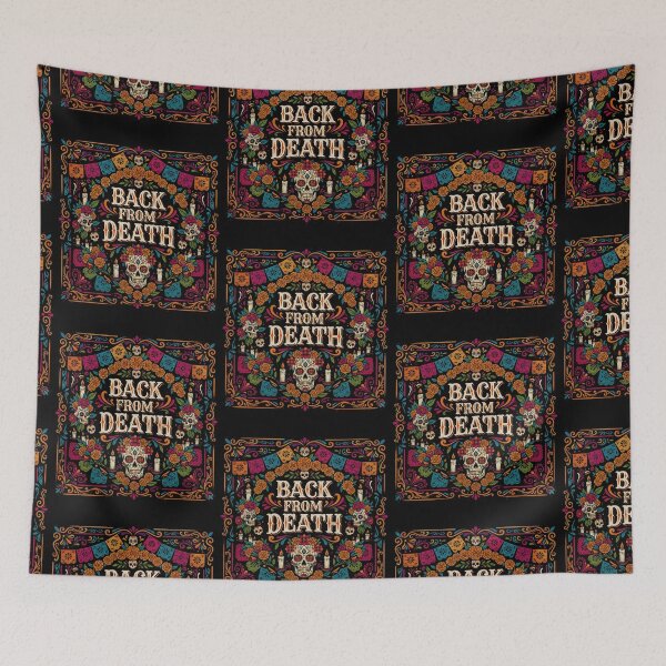 Item preview, Day of the Dead Back from Death Sugar Skull designed and sold by Nacho Average Designs.