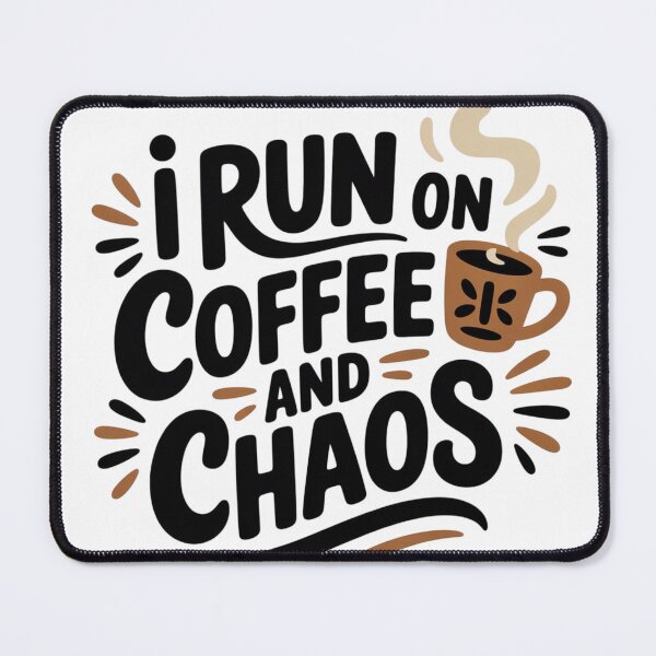 Item preview, I Run On Coffee And Chaos Funny Quote Art designed and sold by nova-bloom.
