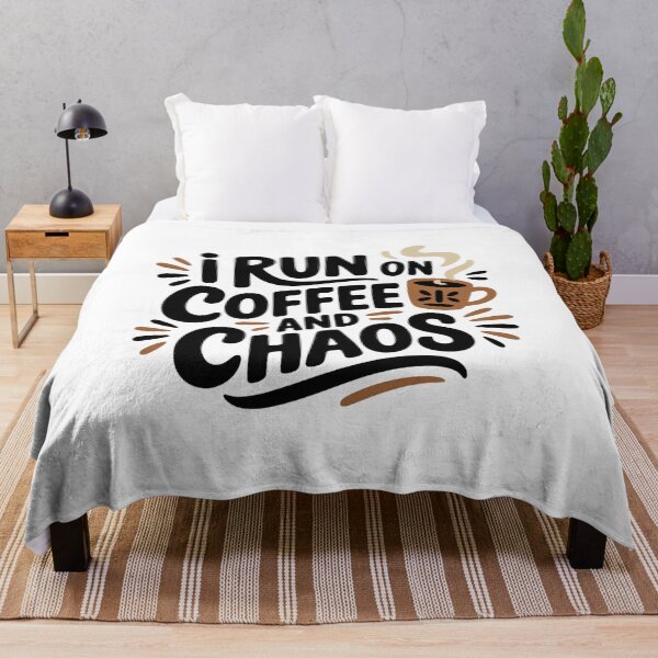 Item preview, I Run On Coffee And Chaos Funny Quote Art designed and sold by nova-bloom.