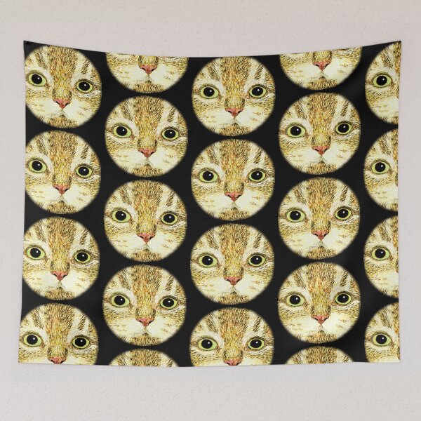 Item preview, Round Curiosity Cat designed and sold by artmuvz.