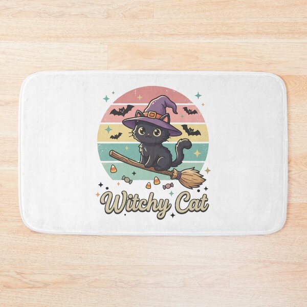 Item preview, Witchy Cat Cute Black Cat Halloween Vintage designed and sold by DIRTYSKETCHH.