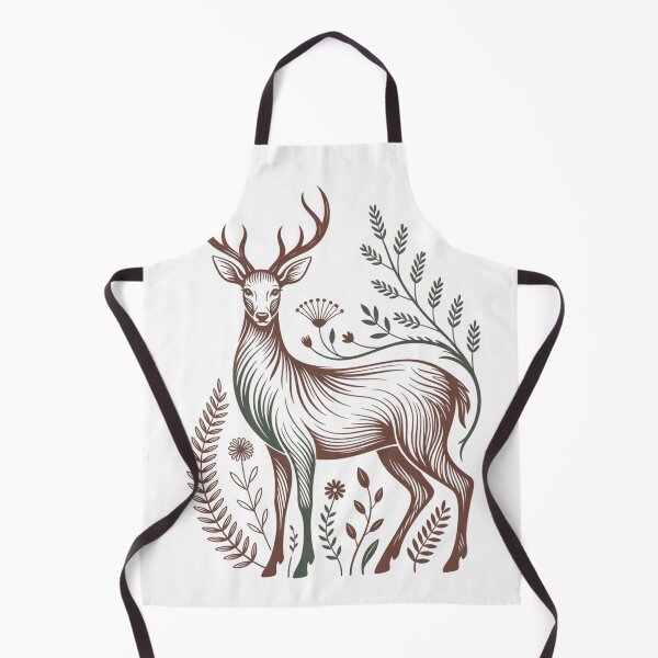 Item preview, Mystical Forest Deer Woodcut Botanical Art designed and sold by nova-bloom.