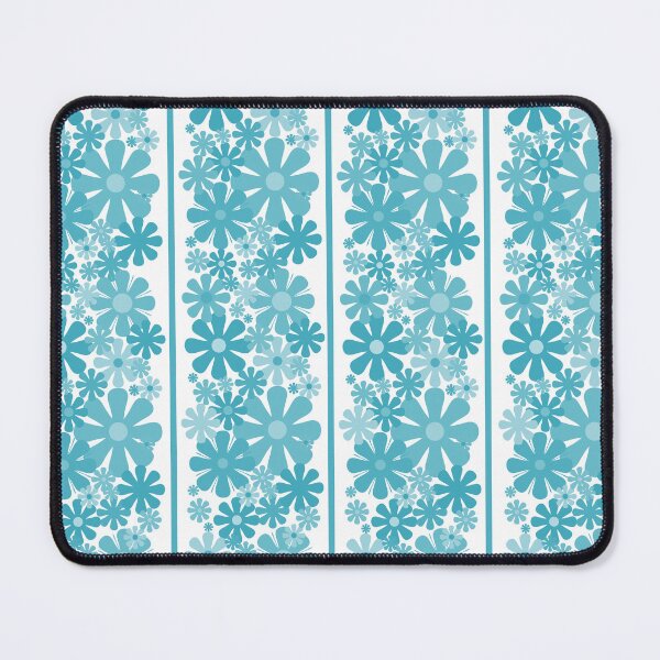 Item preview, Retro Floral Stripe 60s 70s Aesthetic Pattern in Turquoise Teal designed and sold by kierkegaard.