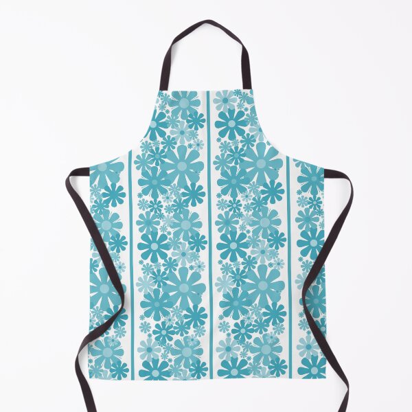 Item preview, Retro Floral Stripe 60s 70s Aesthetic Pattern in Turquoise Teal designed and sold by kierkegaard.
