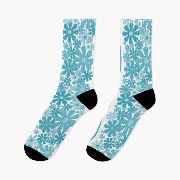 Item preview, Retro Floral Stripe 60s 70s Aesthetic Pattern in Turquoise Teal designed and sold by kierkegaard.