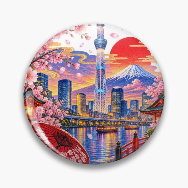 Item preview, Tokyo Skytree – Sakura, Mount Fuji & Japanese Sunset designed and sold by Daihuku2525.