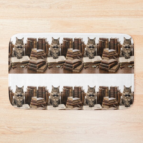 Item preview, Maine Coon Cat Library Archivist designed and sold by PictoVibe.