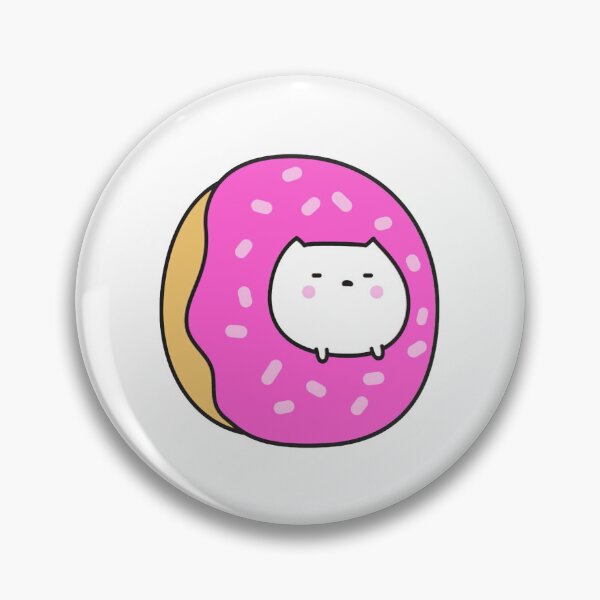 Artikelvorschau, Weiße Katze im Donut – süßes Kawaii-Motiv mit rosa Glasur entworfen und verkauft von RobotDanceBat.
