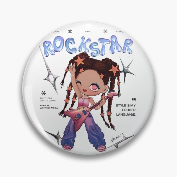 Item preview, Rockstar Y2K Chibi Guitar Girl designed and sold by HouseOfAurea.