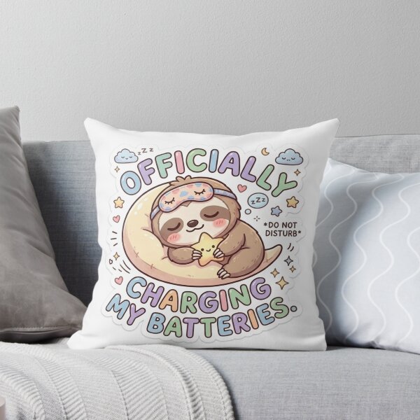 Item preview, Cute Kawaii Officially Charging My Batteries Sloth Sticker | Anime Style Do Not Disturb Chibi Art | Sleepy Sticker designed and sold by Chipkooo.