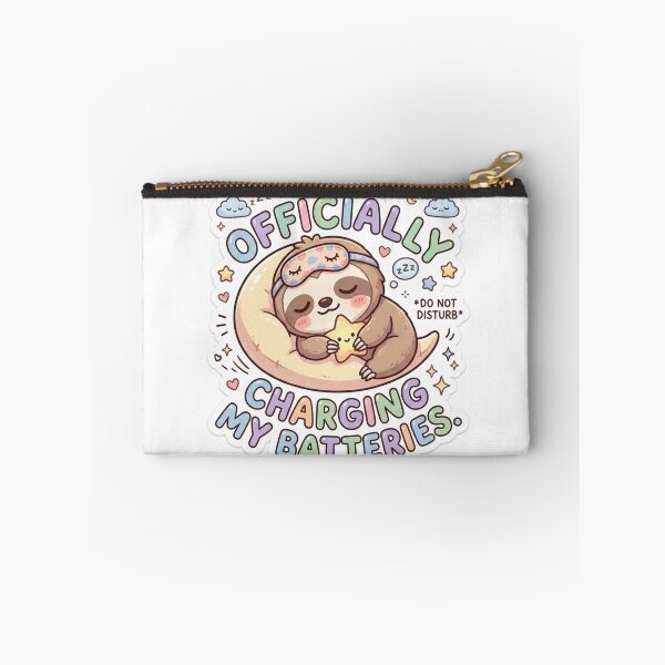 Item preview, Cute Kawaii Officially Charging My Batteries Sloth Sticker | Anime Style Do Not Disturb Chibi Art | Sleepy Sticker designed and sold by Chipkooo.