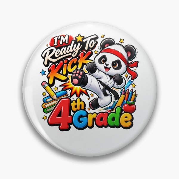 Item preview, I'M Ready To Kick 4th Grade Cute Panda Karate Graphic designed and sold by QuiteOrbit.