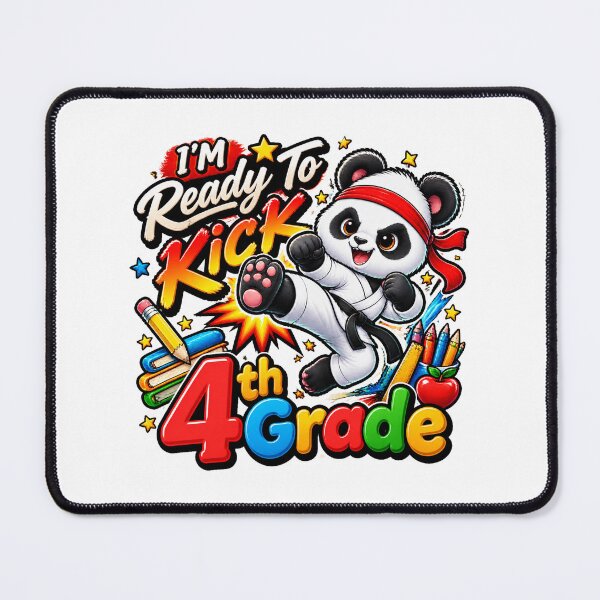 Item preview, I'M Ready To Kick 4th Grade Cute Panda Karate Graphic designed and sold by QuiteOrbit.