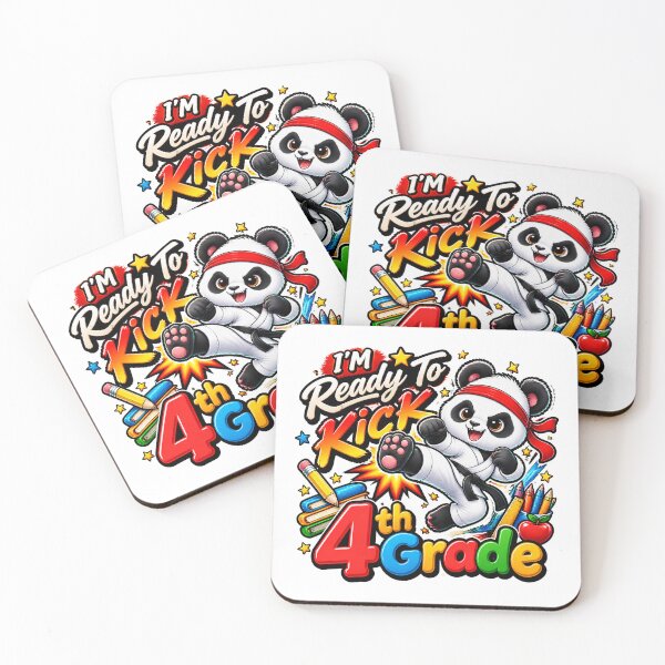 Item preview, I'M Ready To Kick 4th Grade Cute Panda Karate Graphic designed and sold by QuiteOrbit.