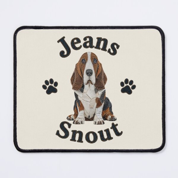 Item preview, Tricolor Basset Hound Denim Patch Art designed and sold by JeanSnout.