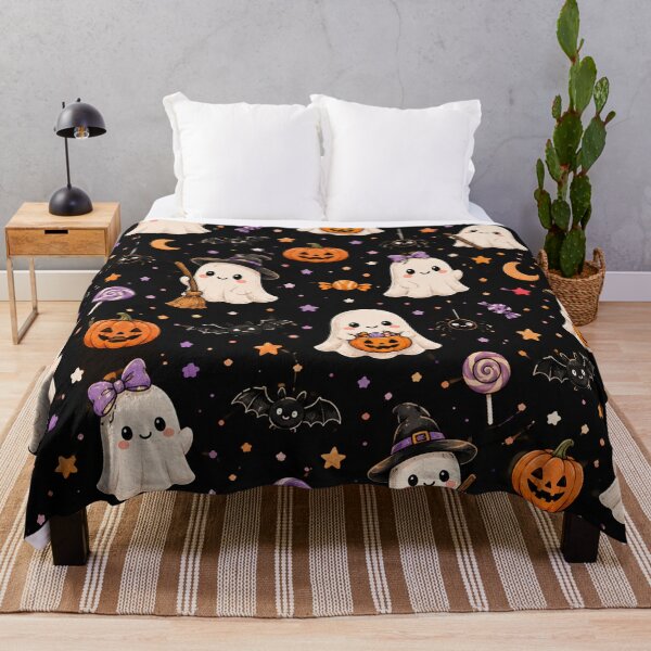 Item preview, Tiny Ghost Halloween Pattern | Cute Kawaii Ghosts Spooky Halloween Repeat Design designed and sold by RJACreative.