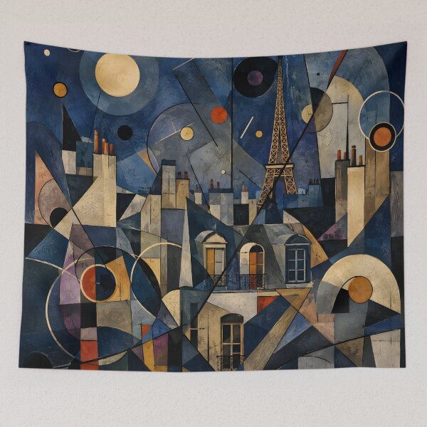 Item preview, Abstract Paris Eiffel Tower Wall Art – Geometric French City Decor designed and sold by GutyzDesignsES.