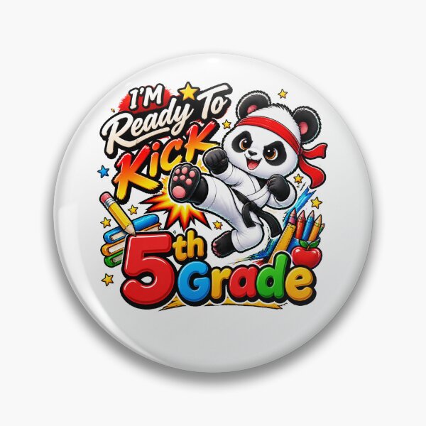 Item preview, I'M Ready To Kick 5th Grade Cute Panda Karate Graphic designed and sold by QuiteOrbit.