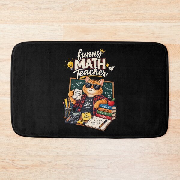 Item preview, Funny Math Teacher Cat Classroom Humor designed and sold by JKDJ.