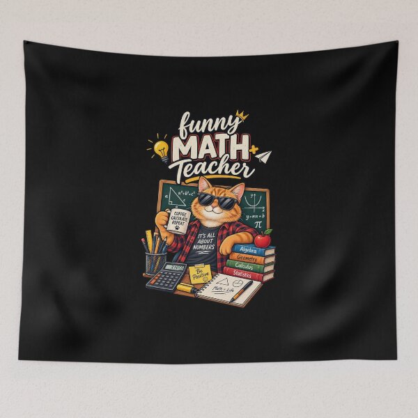 Item preview, Funny Math Teacher Cat Classroom Humor designed and sold by JKDJ.