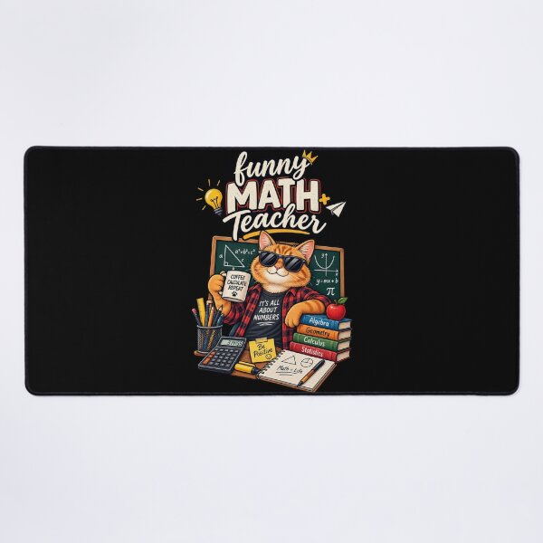 Item preview, Funny Math Teacher Cat Classroom Humor designed and sold by JKDJ.