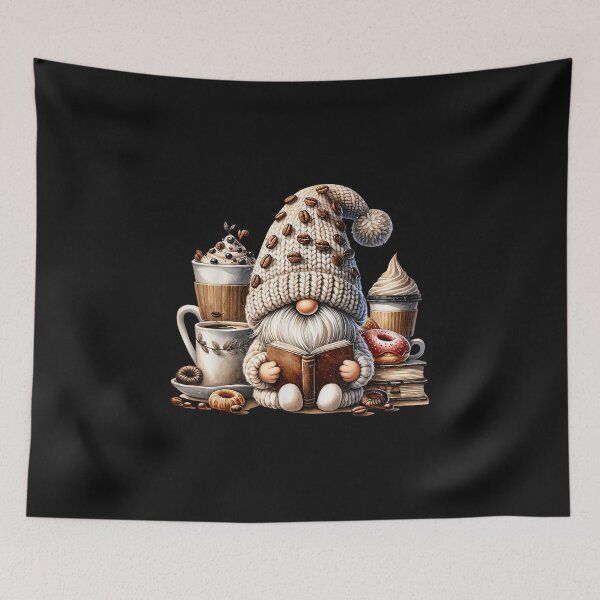 Item preview, Vintage Cute Gnome Reading Book Coffee Latte Men Women Kids designed and sold by LucindaLong ⭐⭐⭐⭐⭐(992).