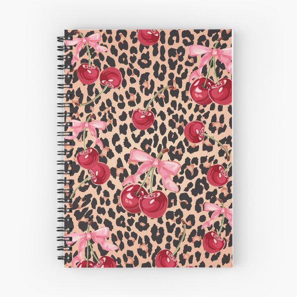 Item preview, Cute leopard print heart pattern  with cherries and pink bow designed and sold by PMSNshop.