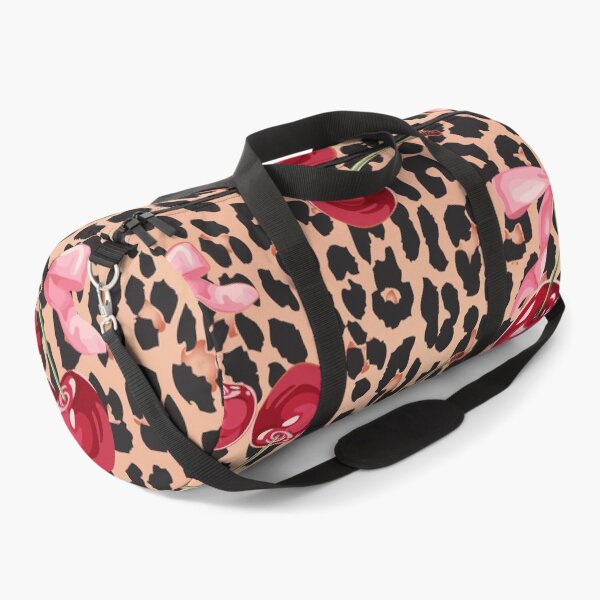 Item preview, Cute leopard print heart pattern  with cherries and pink bow designed and sold by PMSNshop.
