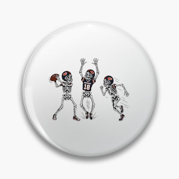 Item preview, Caleb Williams number 18 Chicago Bears skeleton playing football designed and sold by IreneMeyerr.