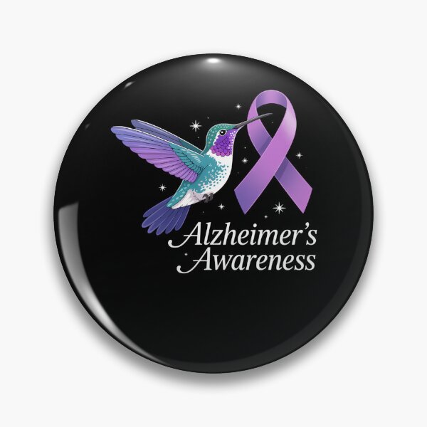 Item preview, Alzheimers Awareness Humming Bird Purple Ribbon designed and sold by Kwaiianabshopp.