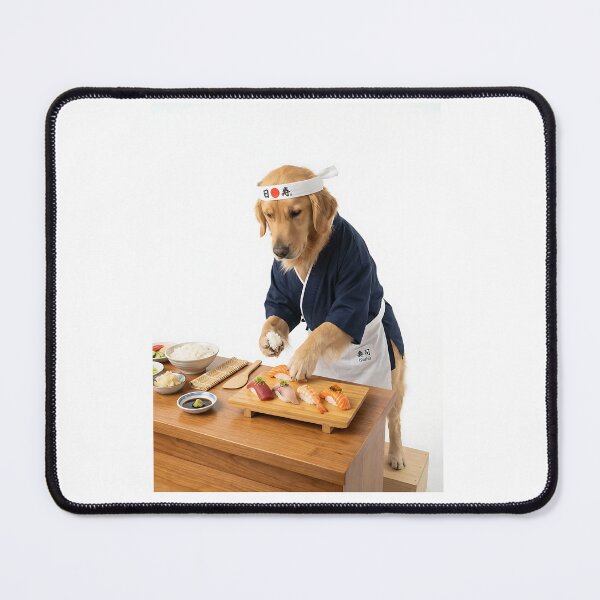 Item preview, Golden Retriever Sushi Chef Masterpiece designed and sold by PictoVibe.