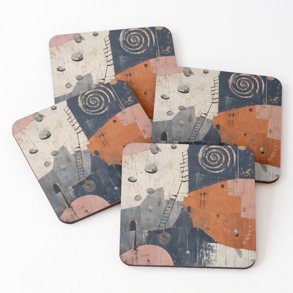 Item preview, Abstract Geometric Wall Art – Terracotta Mid Century Modern Decor designed and sold by GutyzDesignsES.