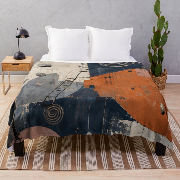 Item preview, Abstract Geometric Wall Art – Terracotta Mid Century Modern Decor designed and sold by GutyzDesignsES.