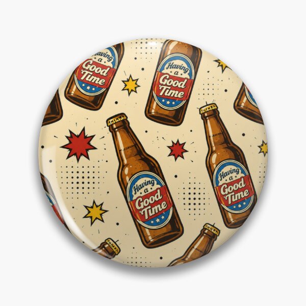Item preview, Having a Good Time, Retro Beer Bottle Comic Pattern designed and sold by KishShop.