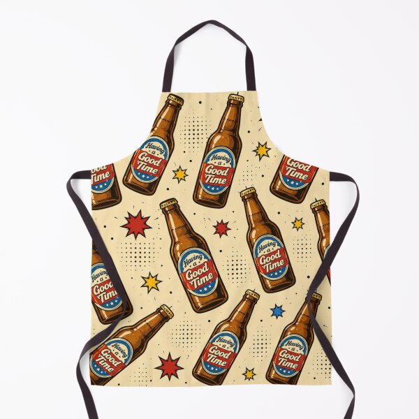 Item preview, Having a Good Time, Retro Beer Bottle Comic Pattern designed and sold by KishShop.