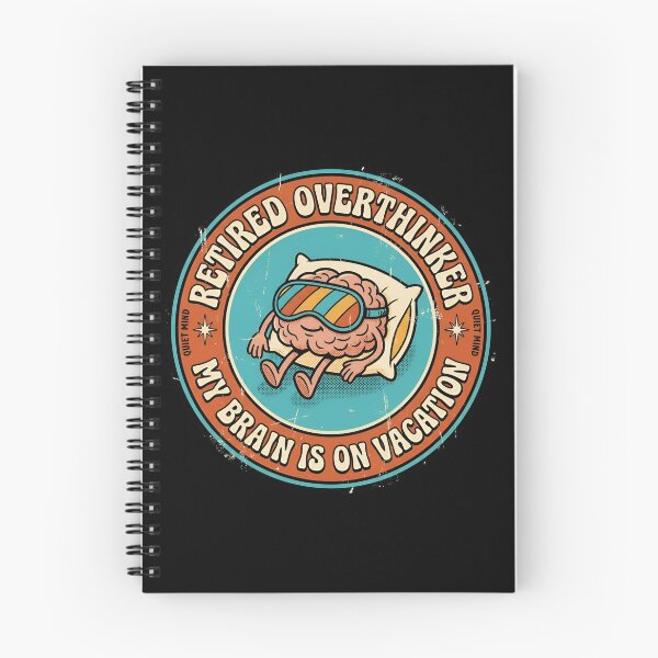 Item preview, Retired Overthinker Brain On Vacation Retro Badge designed and sold by DuckOddity.