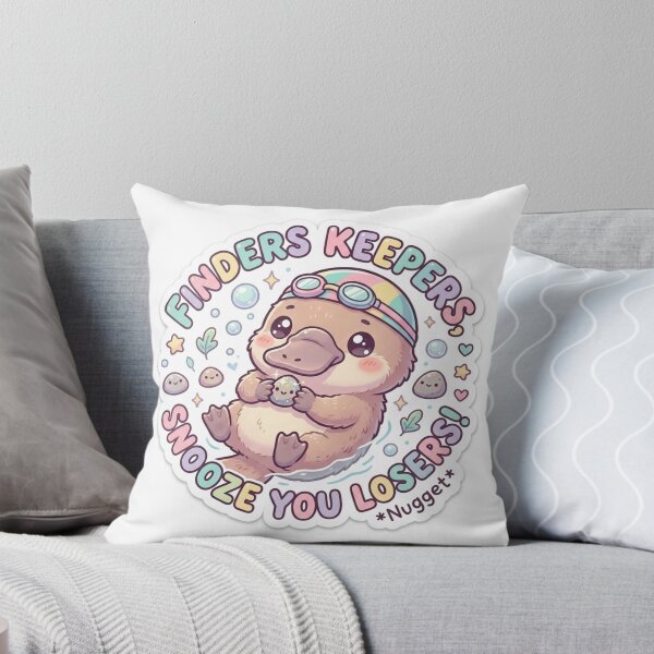 Item preview, Cute Kawaii Finders Keepers Snooze You Losers Platypus Sticker | Anime Style *Nugget* Chibi Art | Ocean Summer Sticker designed and sold by Chipkooo.