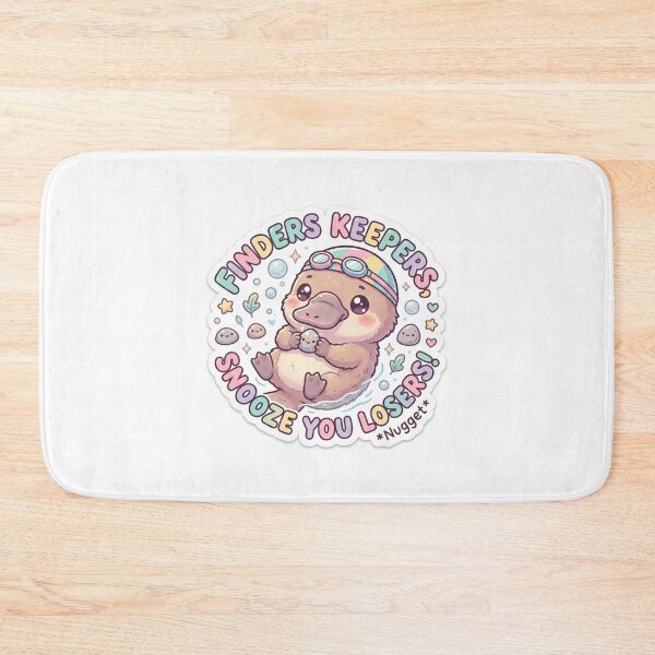 Item preview, Cute Kawaii Finders Keepers Snooze You Losers Platypus Sticker | Anime Style *Nugget* Chibi Art | Ocean Summer Sticker designed and sold by Chipkooo.