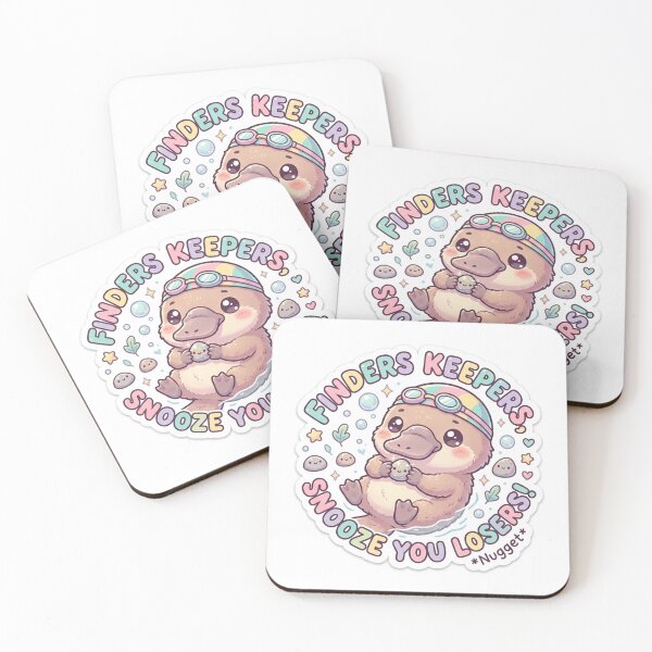Item preview, Cute Kawaii Finders Keepers Snooze You Losers Platypus Sticker | Anime Style *Nugget* Chibi Art | Ocean Summer Sticker designed and sold by Chipkooo.