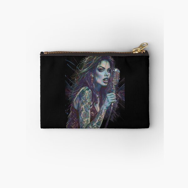 Item preview, Vibrant Tattooed Female Singer Vintage Mic Art designed and sold by UrbanPrts.