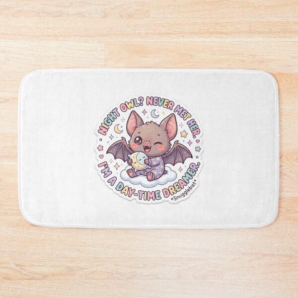 Item preview, Cute Kawaii Night Owl Never Met Her Bat Sticker | Anime Style Snugglebat Chibi Art | Cute Dreamer Sticker designed and sold by Chipkooo.