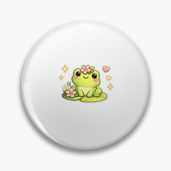 Item preview, Cute Kawaii Frog on a Lily Pad Sticker designed and sold by BeYourself321.