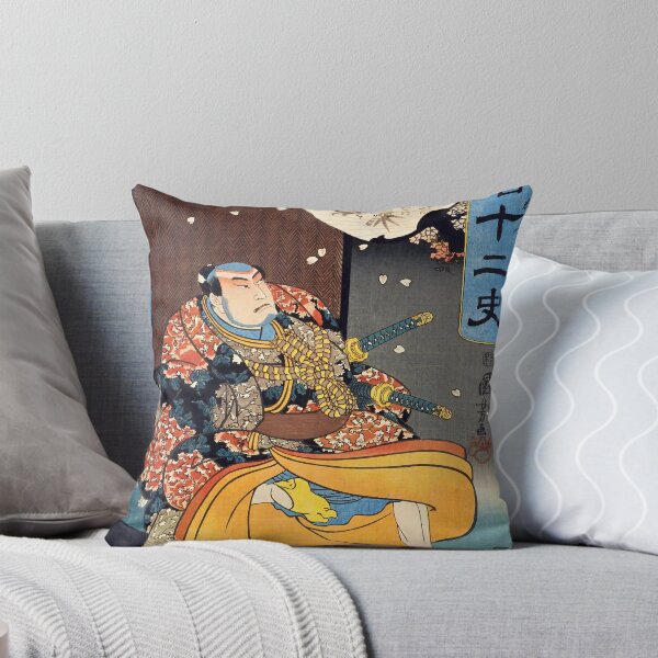Item preview, Japanese Samurai Warrior under Cherry Blossoms Vintage Ukiyo-e designed and sold by WaArtJP.