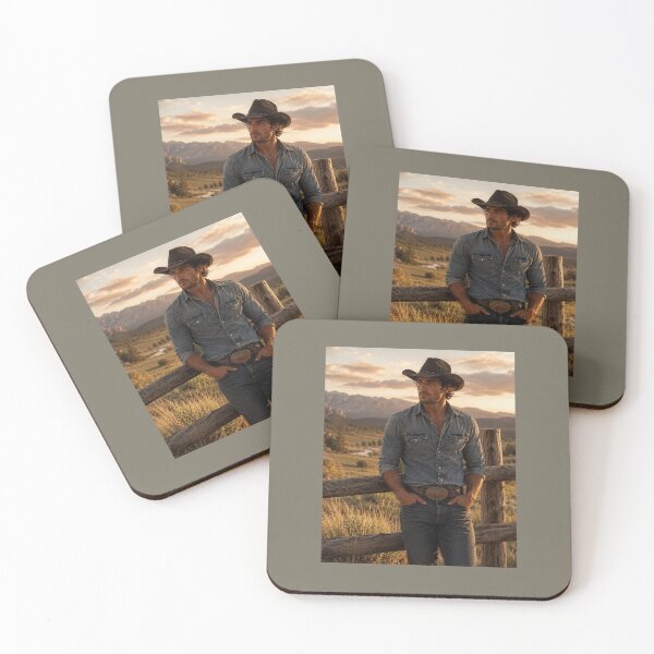 Item preview, Cowboy on the ranch in front of a fence designed and sold by Linda La Guardia.