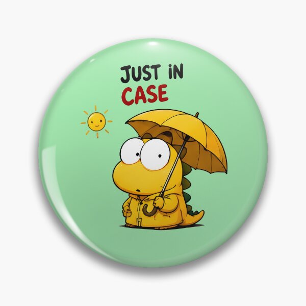 Item preview, Just In Case Umbrella Dinosaur Sticker designed and sold by PreeCha Art & Co..