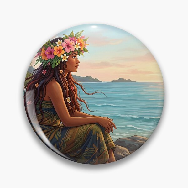 Item preview, Daughter of Mana — Flower Crown and Ocean designed and sold by Hawaii26.