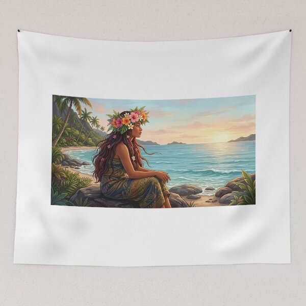 Item preview, Daughter of Mana — Flower Crown and Ocean designed and sold by Hawaii26.