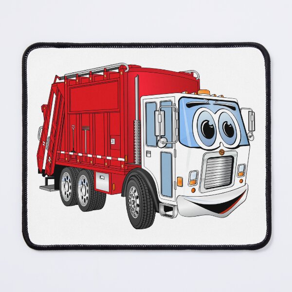 Item preview, Red White Smiling Garbage Truck Cartoon designed and sold by Scott Hayes.