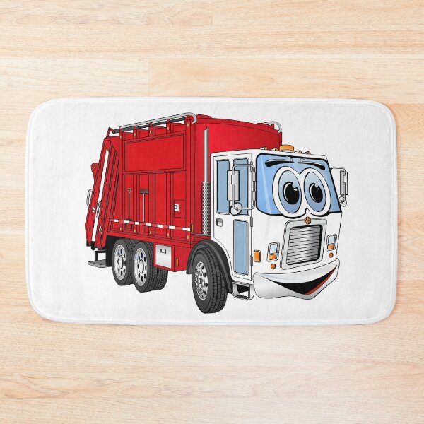 Item preview, Red White Smiling Garbage Truck Cartoon designed and sold by Scott Hayes.